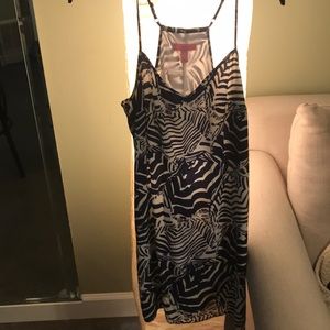 Summer lily dress blue and white print